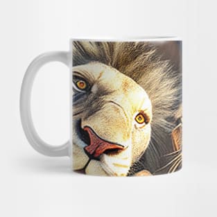 Lion King Wild Nature Funny Happy Humor Photo Selfie Mug